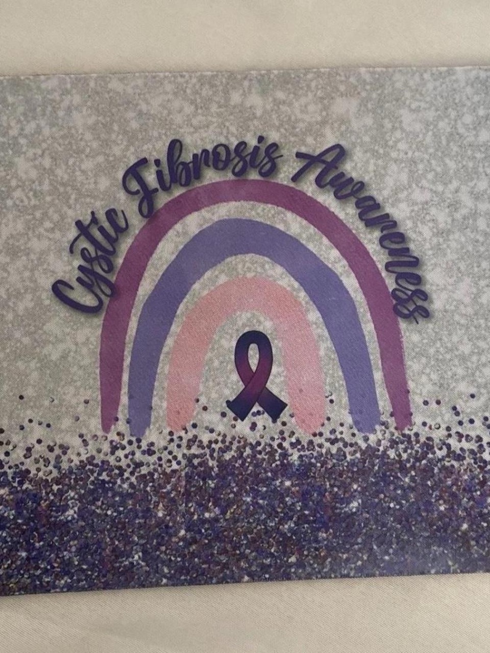 Cystic Fibrosis Awareness Rainbow Purple Pink Design Mousepad